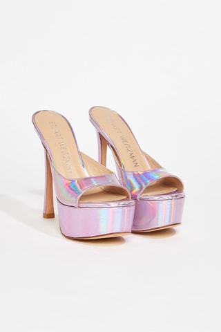 Mules à talons en cuir de chèvre Tia Hollywood - Mauve