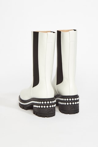 Bottines Chelsea en cuir de veau Soho - Blanc