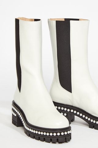 Bottines Chelsea en cuir de veau Soho - Blanc