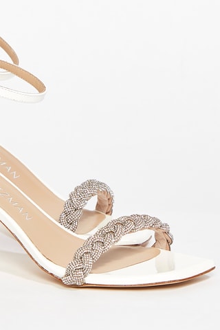 Sandales à talons en cuir de veau Nudistcurve - Blanc et argenté