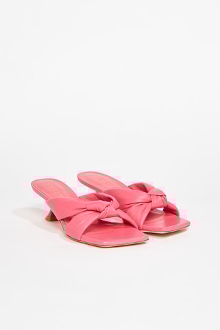 Mules à talons en cuir d’agneau Playa - Vieux rose