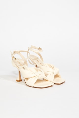 Sandales à talons en cuir d’agneau Playa - Ecru