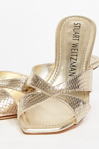 Mules à talons en cuir de chèvre Miami - Doré