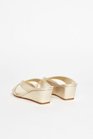 Mules compensées en cuir de chèvre Miami - Doré