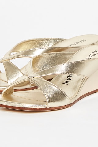 Mules compensées en cuir de chèvre Miami - Doré