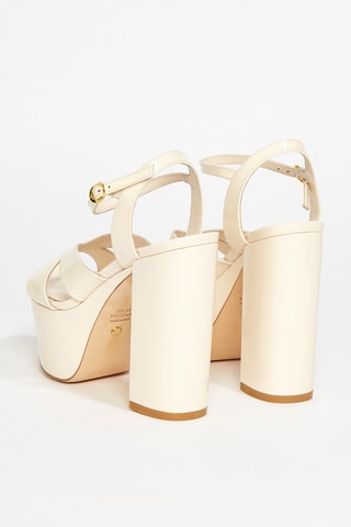 Sandales à talons en cuir de veau Miami - Beige