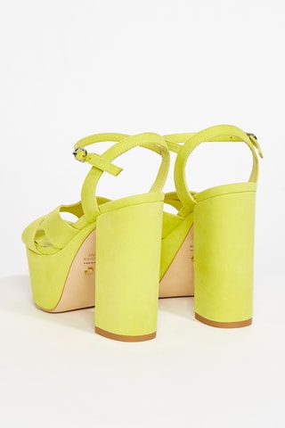 Sandales à talons en cuir de chèvre - Pistache