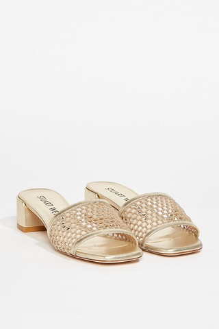 Mules à talons en cuir Cayman - Doré