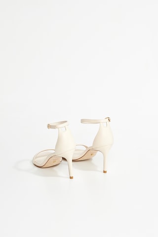 Sandales à talons en cuir de veau Nunakedcurve - Ecru