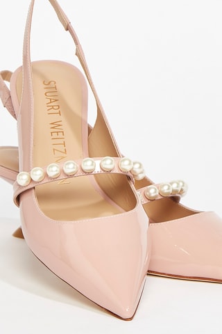 Sandales à talons en cuir de veau verni Gldie - Rose