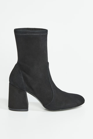Bottines en cuir de chèvre Flareblock - Noir