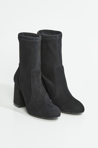 Bottines en cuir de chèvre Flareblock - Noir