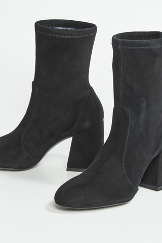 Bottines en cuir de chèvre Flareblock - Noir
