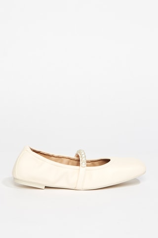 Babies en cuir d’agneau nubuck Goldie - Nude