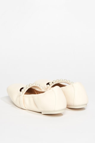 Babies en cuir d’agneau nubuck Goldie - Nude