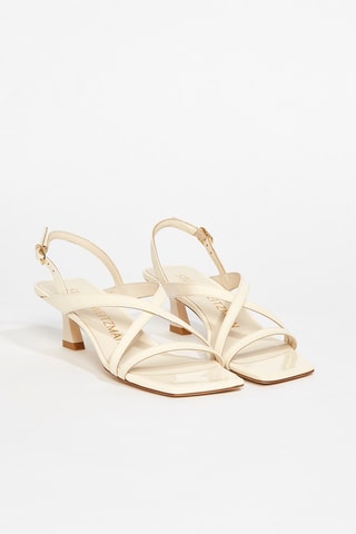 Sandales à talons en cuir de veau Oasis - Beige
