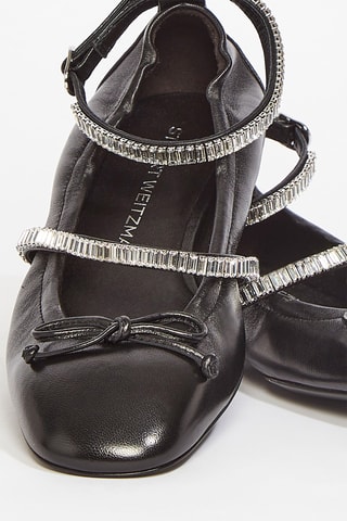 Ballerines en cuir d’agneau Stefanie - Noir et argenté