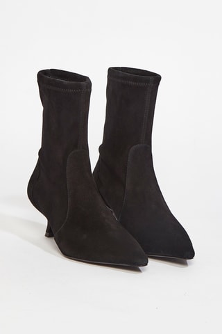 Bottines en cuir de chèvre Naomi - Noir