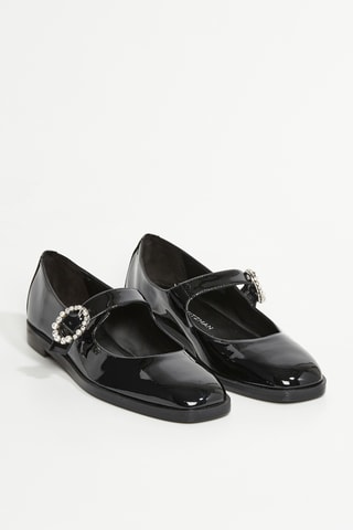 Ballerines en cuir Loralei - Noir et argenté