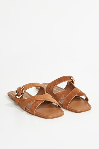Mules en nubuck Villa - Camel