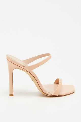 Mules à talons en cuir de veau verni Aleena - Nude - Stuart Weitzman