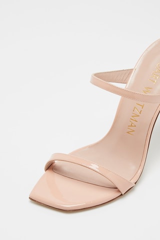 Mules à talons en cuir de veau verni Aleena - Nude - Stuart Weitzman