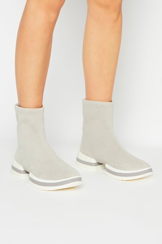 Sneakers chaussettes en cuir de mouton nubuck SW - Gris clair - Stuart Weitzman