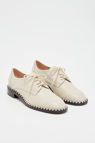 Derbys en cuir Kiran Pearl Ecru - Stuart Weitzman