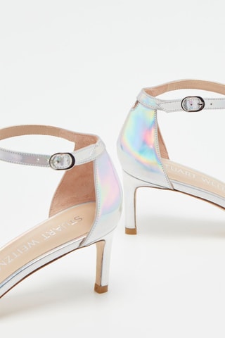 Sandales à talons en cuir Nunakedstraight - Argenté - Stuart Weitzman