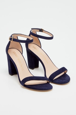 Sandales à talons en cuir Nearlynude - Bleu marine 