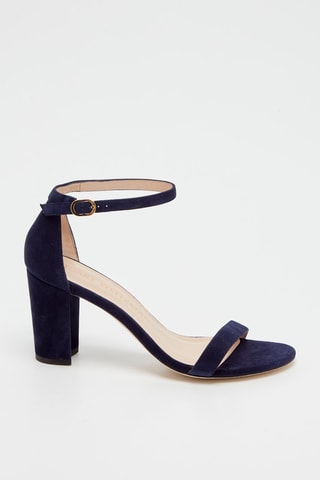 Sandales à talons en cuir Nearlynude - Bleu marine 