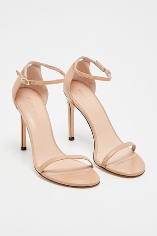 Sandales à talons en cuir Nudist Beige 