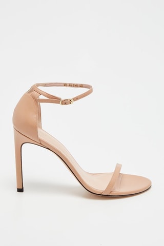 Sandales à talons en cuir Nudist Beige 