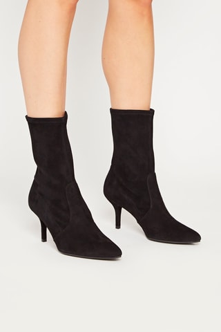 Bottines en cuir de chèvre Cling Bootie - Noir - Stuart Weitzman