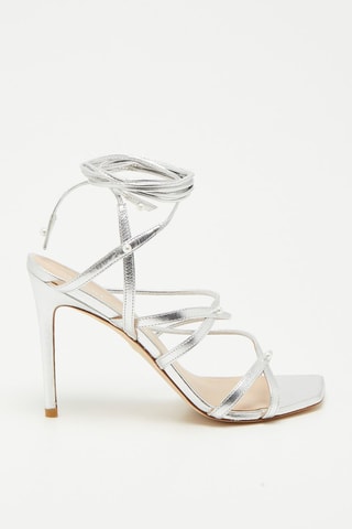 Sandales à talons en cuir de chèvre Astrid - Argenté - Stuart Weitzman