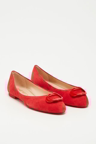 Ballerines en cuir de chèvre nubuck Adeliza - Rouge vif - Stuart Weitzman