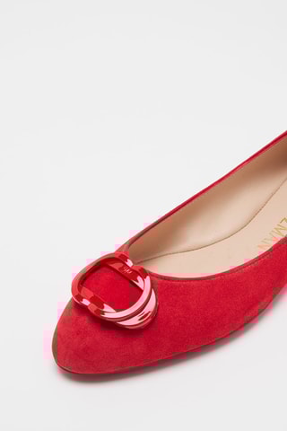 Ballerines en cuir de chèvre nubuck Adeliza - Rouge vif - Stuart Weitzman