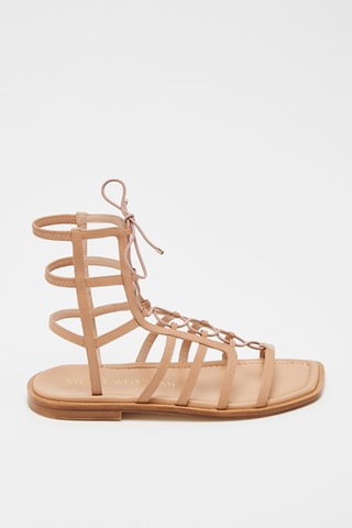 Sandales en cuir de veau Kora Lace-up - Nude - Stuart Weitzman