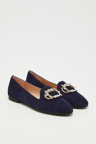 Slippers en nubuck Hawne Bleu marine - Stuart Weitzman