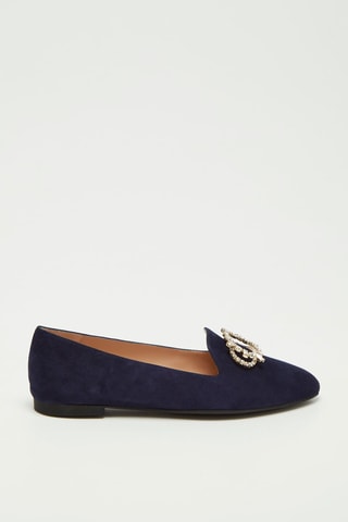 Slippers en nubuck Hawne Bleu marine - Stuart Weitzman