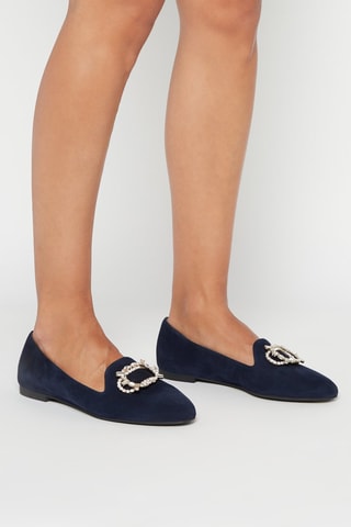Slippers en nubuck Hawne Bleu marine - Stuart Weitzman