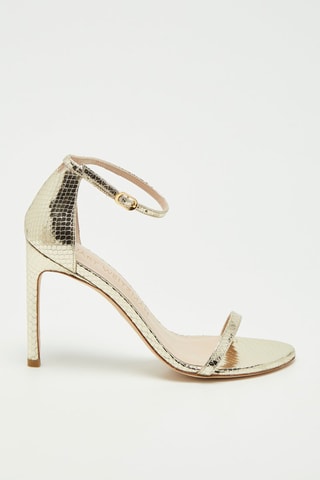 Sandales à talons en cuir Nudistsong - Doré - Stuart Weitzman