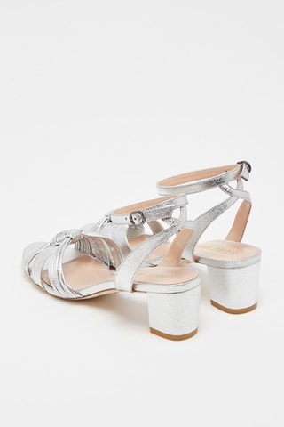 Sandales à talons en cuir d'agneau Elvita 50 - Argenté - Stuart Weitzman