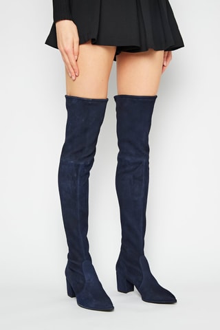 Cuissardes en cuir de chèvre Avery City - Bleu nuit - Stuart Weitzman