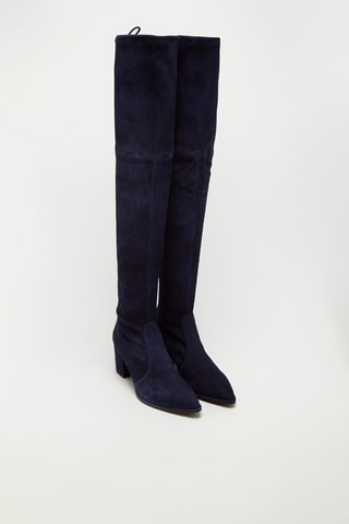 Cuissardes en cuir de chèvre Avery City - Bleu nuit - Stuart Weitzman