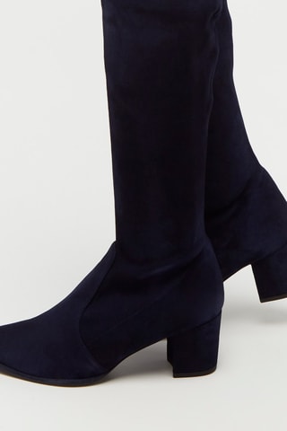 Cuissardes en cuir de chèvre Avery City - Bleu nuit - Stuart Weitzman