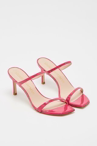 Mules à talons en cuir de veau verni Aleena 75 - Rose - Stuart Weitzman