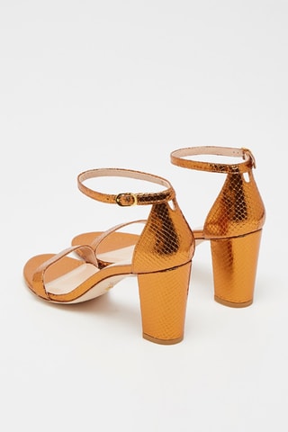 Sandales à talons en cuir de chèvre Nearly Nude - Cuivré - Stuart Weitzman