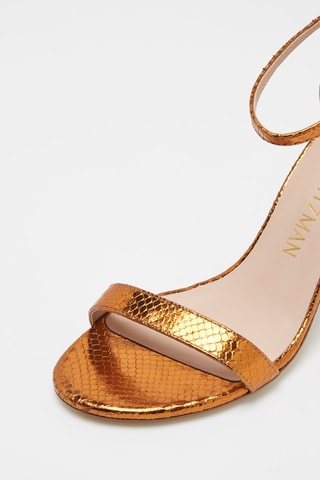 Sandales à talons en cuir de chèvre Nearly Nude - Cuivré - Stuart Weitzman