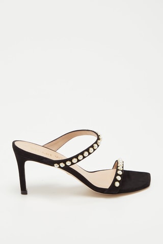 Mules à talons en nubuck Aleena 
Noir - Stuart Weitzman